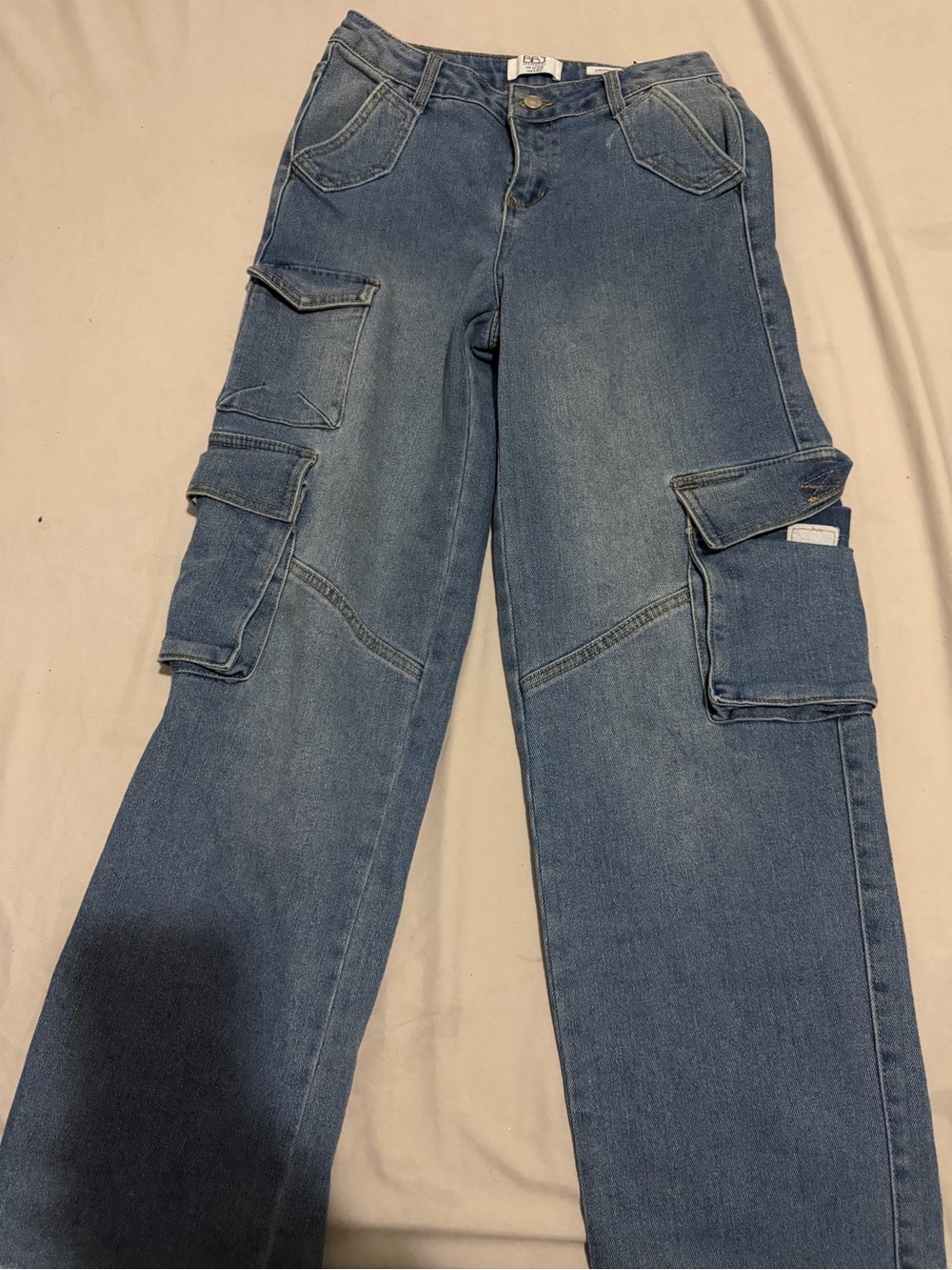 Classic Blue Cargo Straight-Leg Women’s Jeans